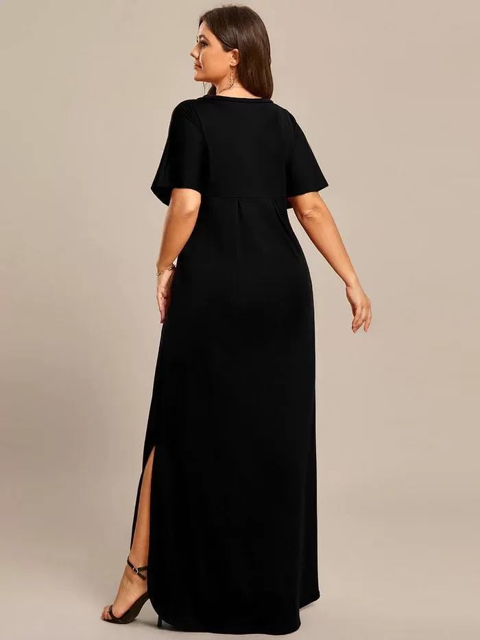 Plus A-Line Side Split Cocktail Dresses