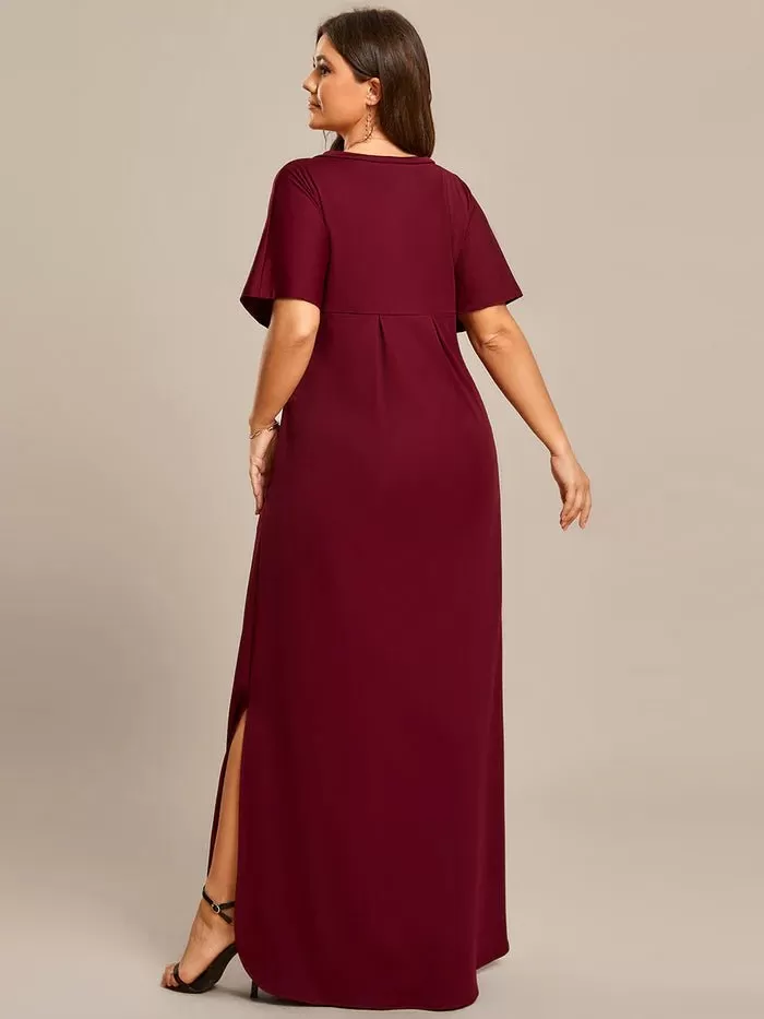 Plus A-Line Side Split Cocktail Dresses