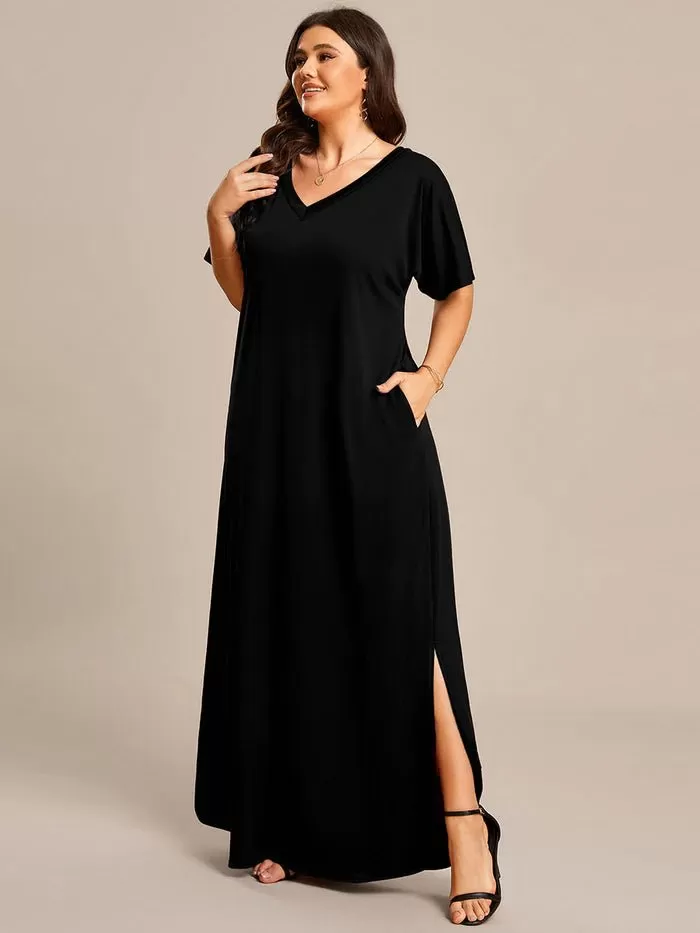 Plus A-Line Side Split Cocktail Dresses