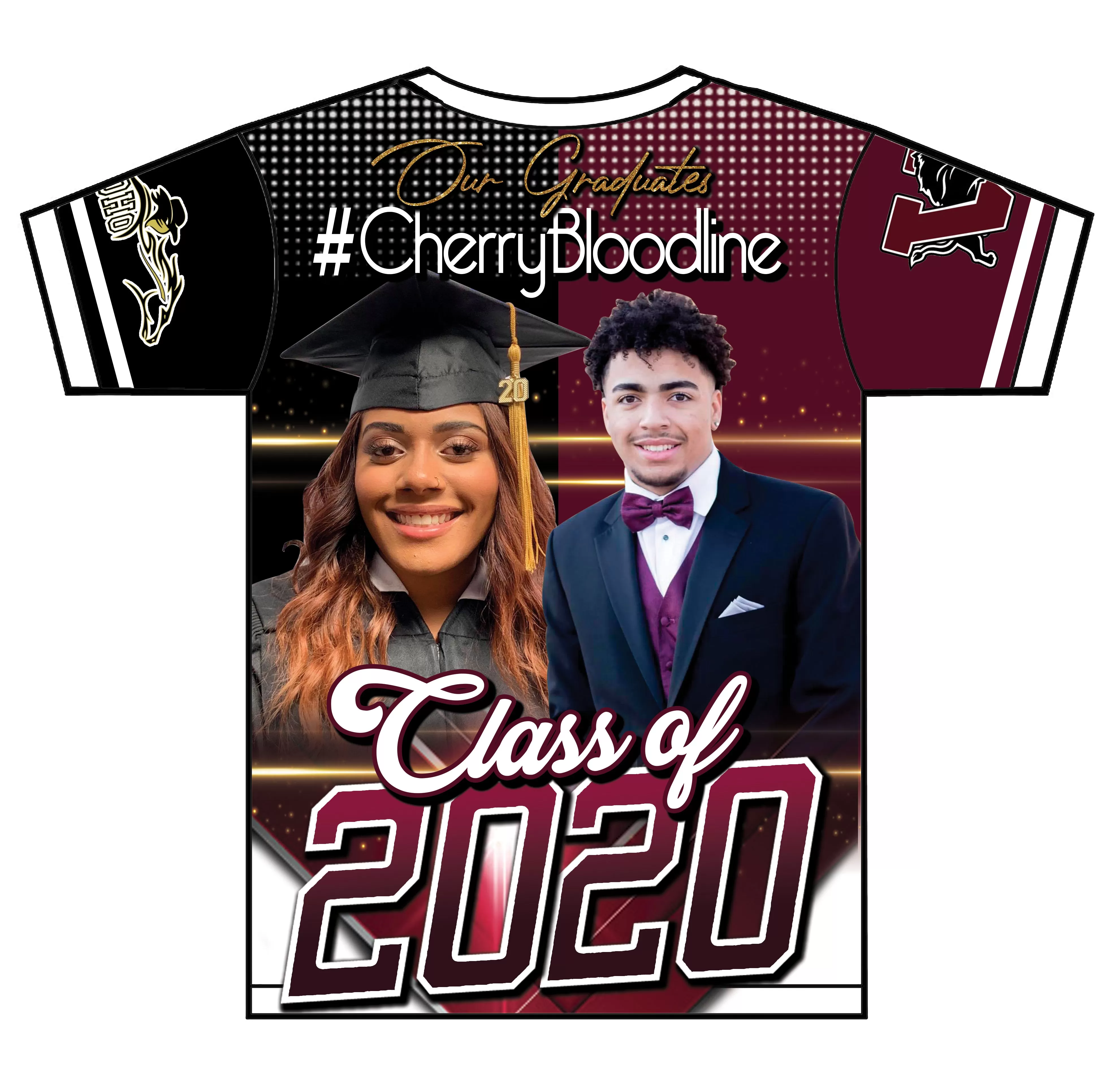 "2 Schools" Custom Designed Graduation 3D shirt