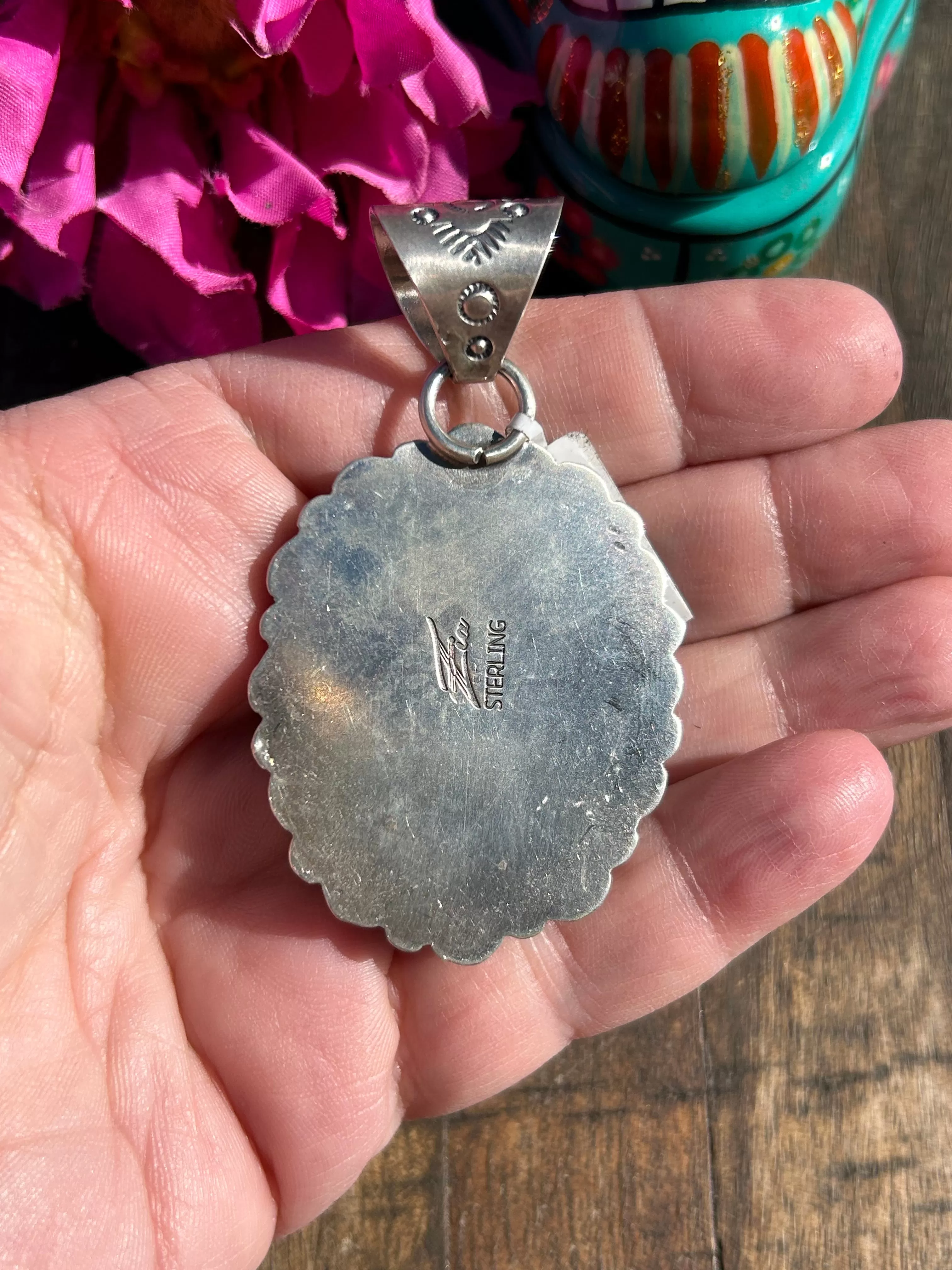 "Cotton Candy" and Kingman Turquoise Pendant #1