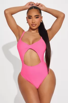 Rachel Cut Out 1 Piece Swimsuit  - Pink