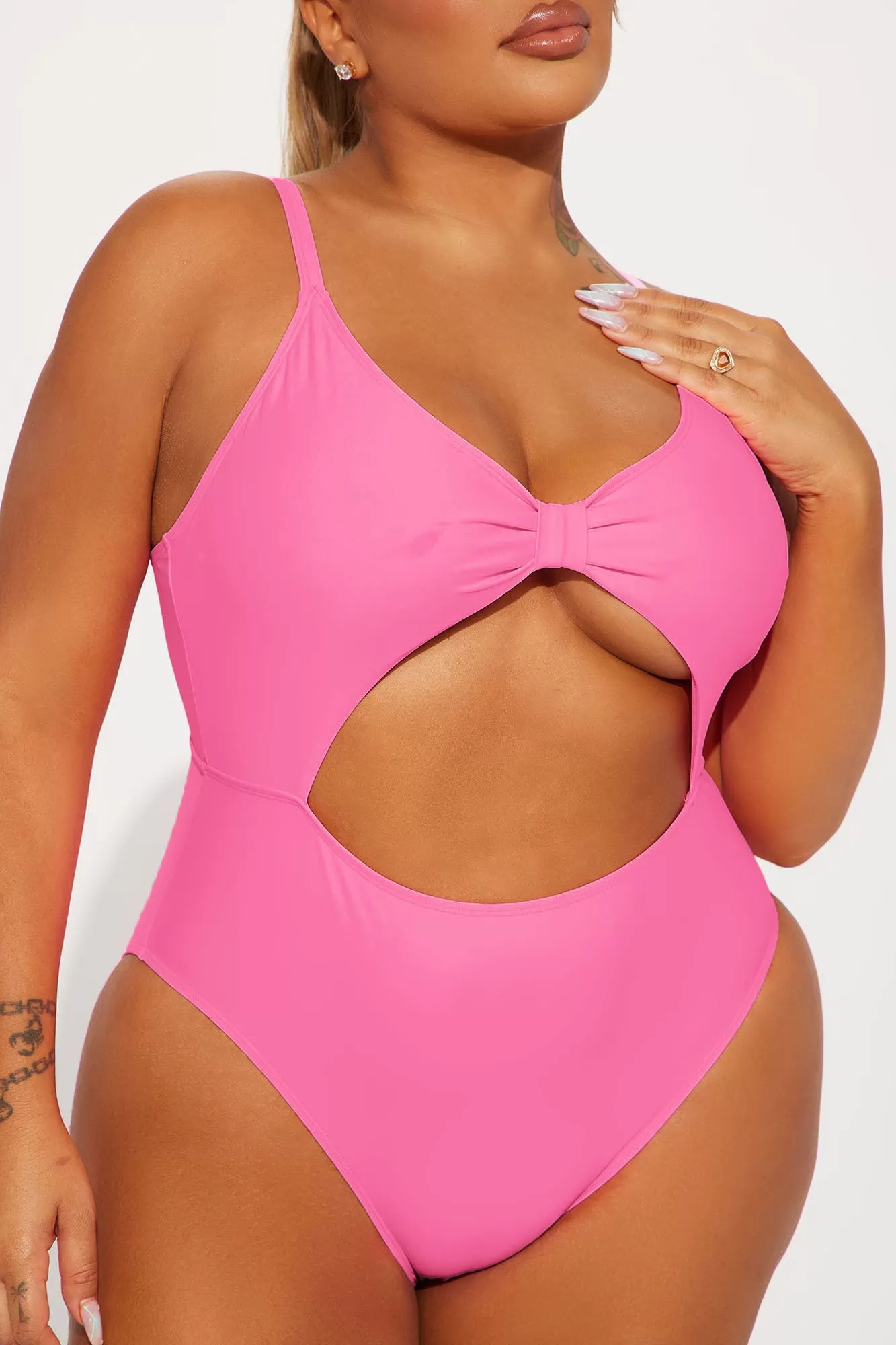 Rachel Cut Out 1 Piece Swimsuit  - Pink