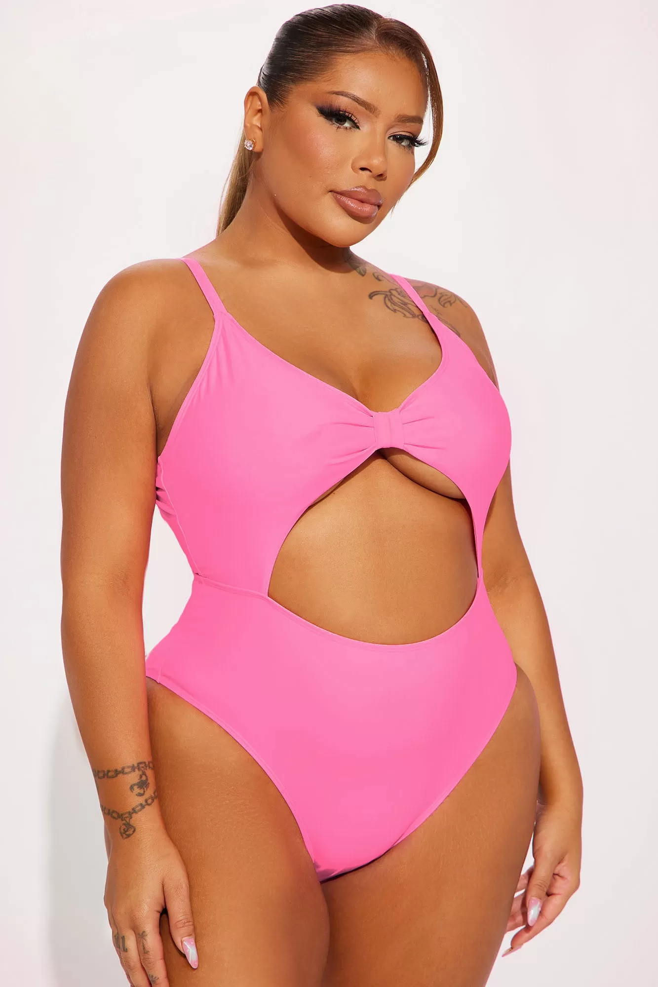 Rachel Cut Out 1 Piece Swimsuit  - Pink