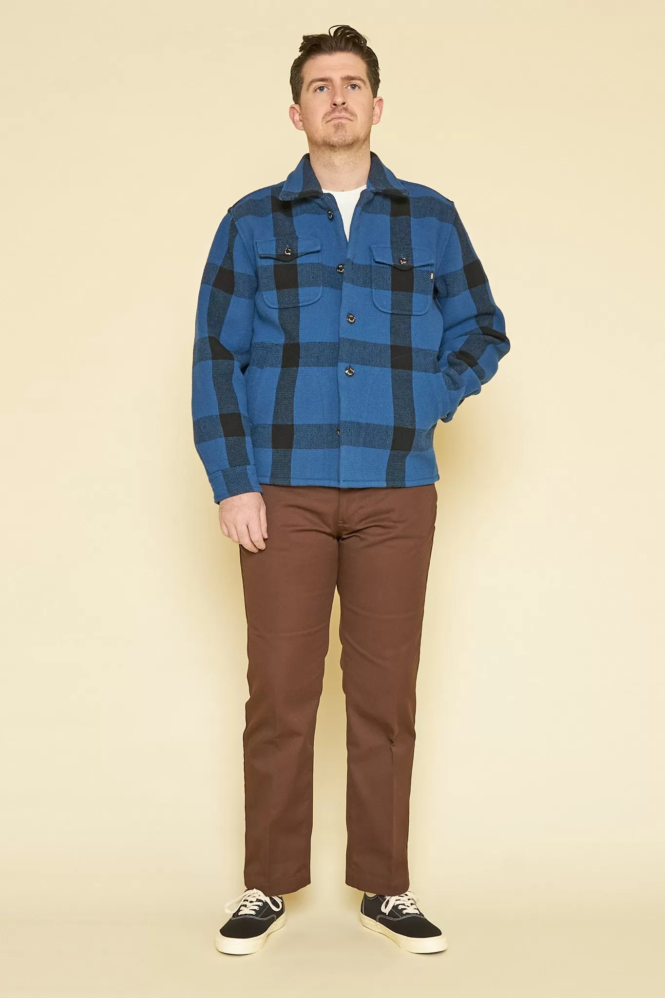 Rats Buffalo Check Shirt Jacket - Blue Check