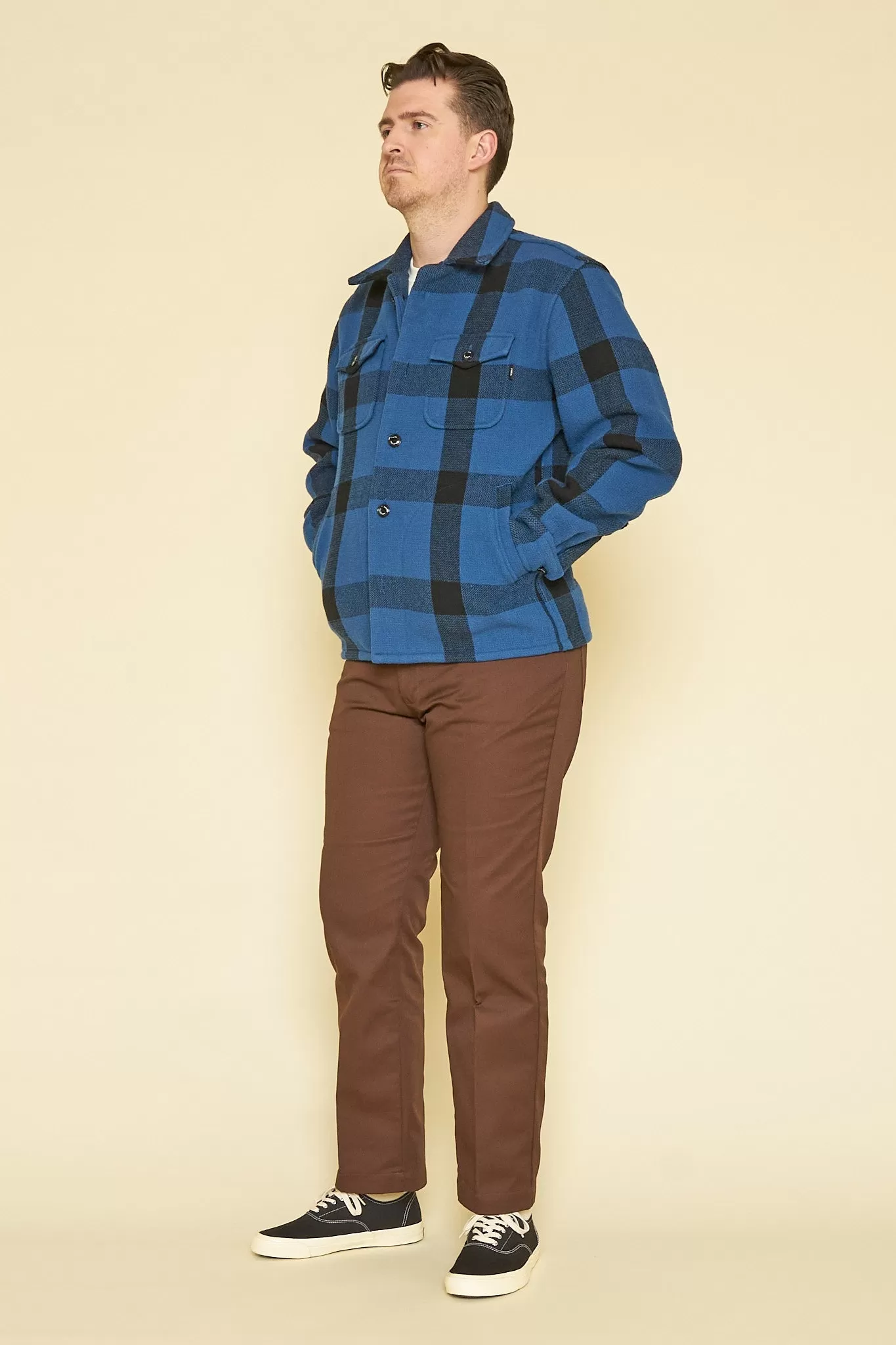 Rats Buffalo Check Shirt Jacket - Blue Check