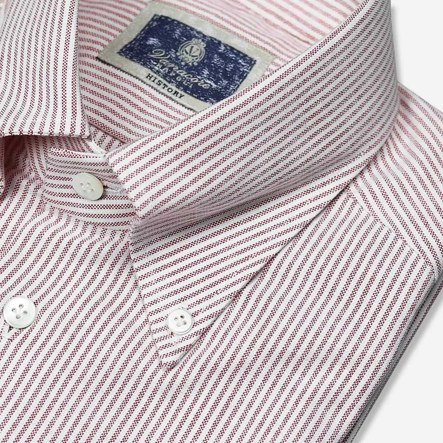 Red White Striped Oxford Button Down Shirt