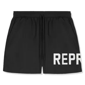 Represent Text Logo Black Swim Shorts