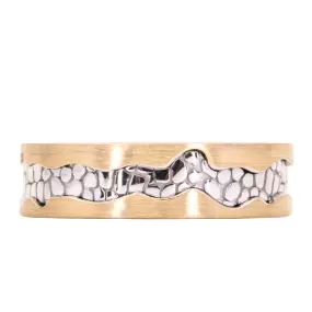 Riverbed Band in Two-Tone Gold- 6mm Recycled Gold Wedding Band