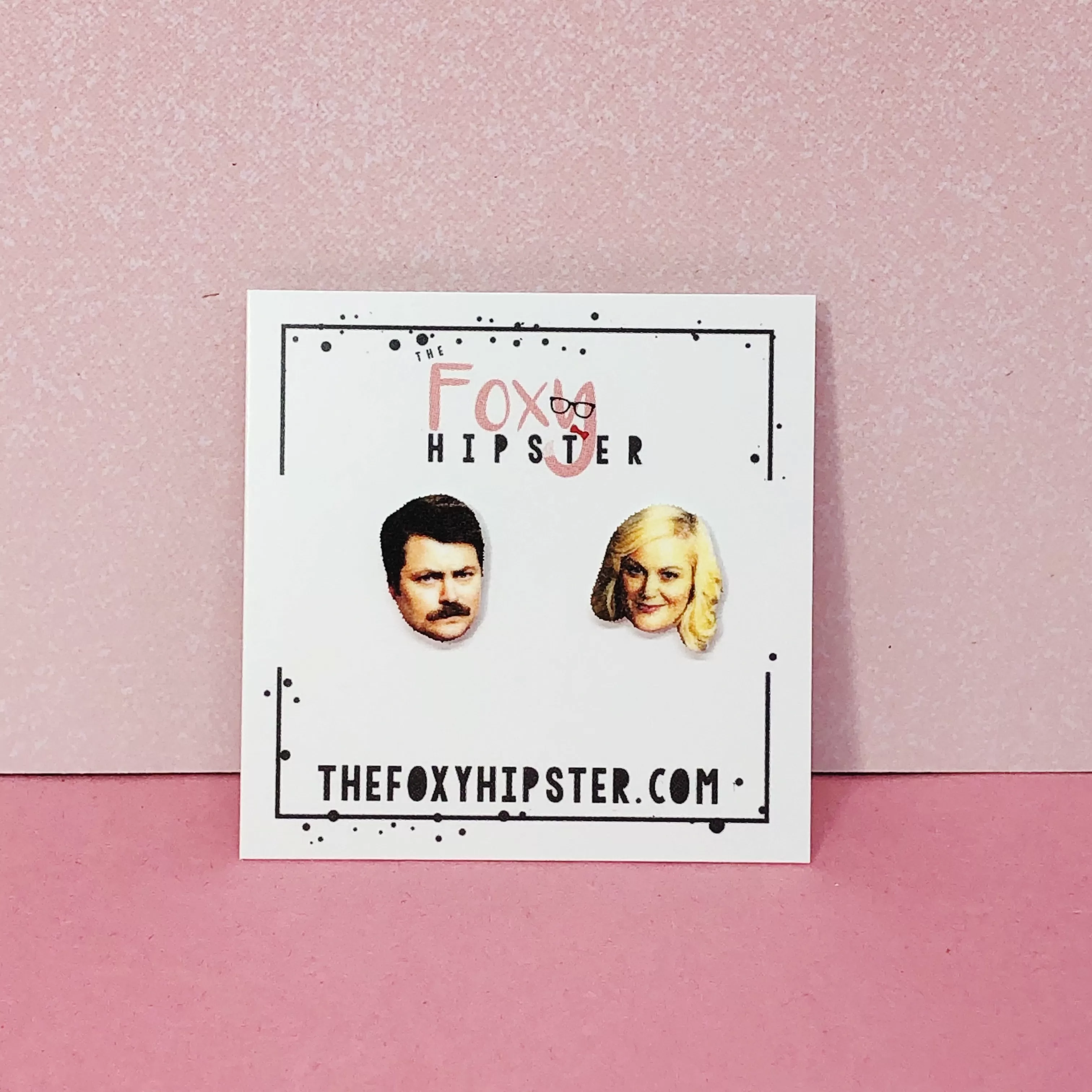 Ron Swanson and Leslie Knope Stud Earrings