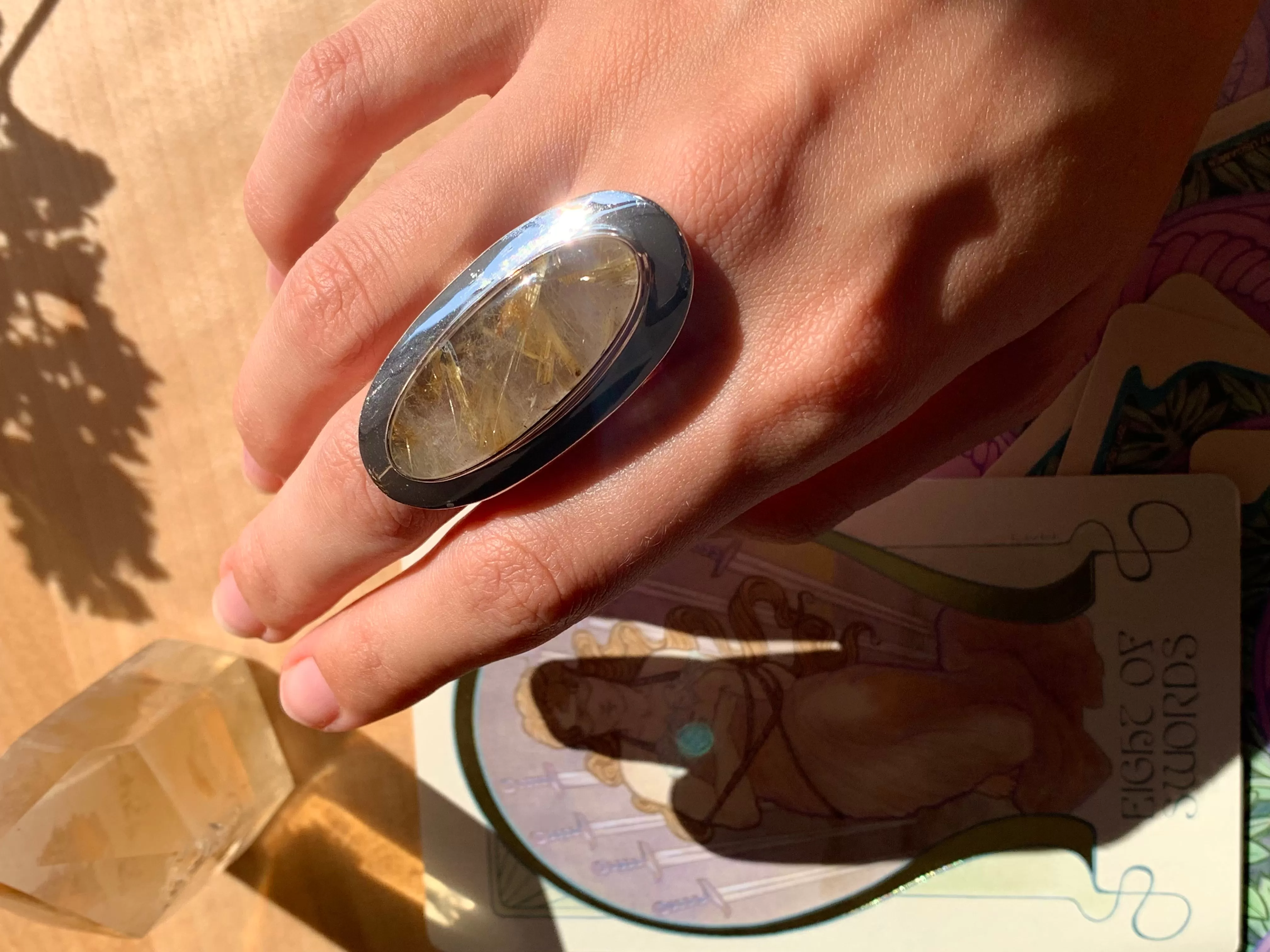 Rutilated Quartz Dinah Ring - Oval