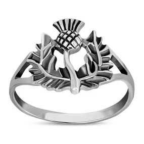 Scottish Thistle Ring - Sterling Silver