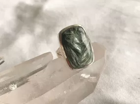 Seraphinite Naevia Ring - Rectangle (US 8)