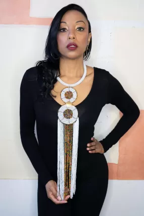 SEYBA-WHITE African Beads Necklace