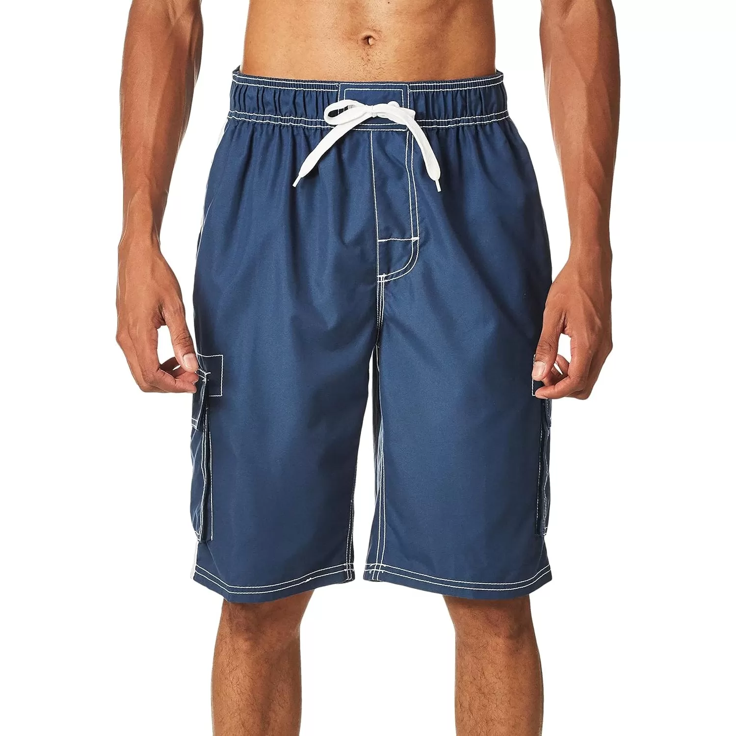 Side Pocketed Drawstring Swim Shorts