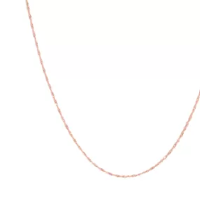 Singapore Chain Necklace | Solid 14k Rosegold