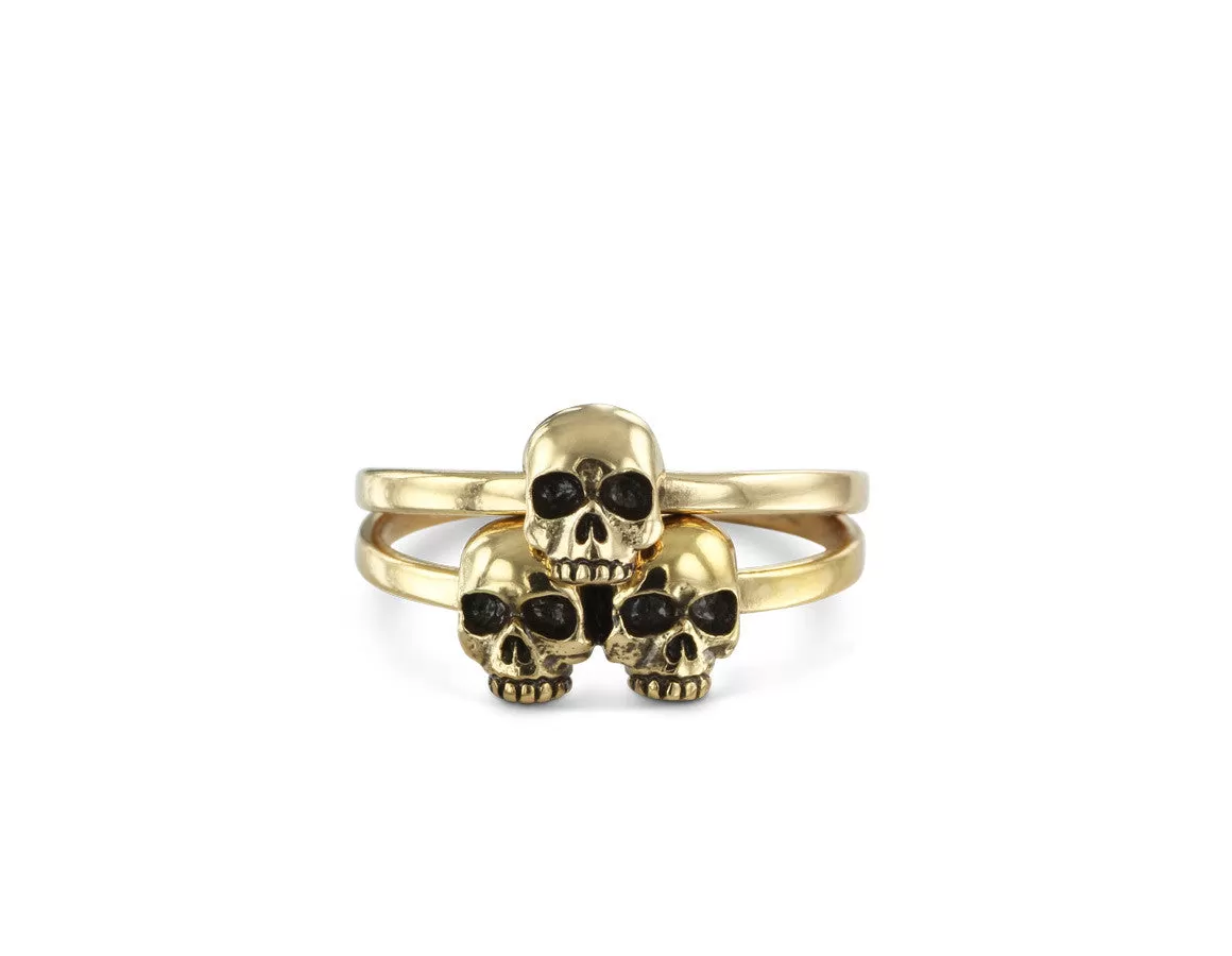 Skull Pile Stacking Rings - Bronze