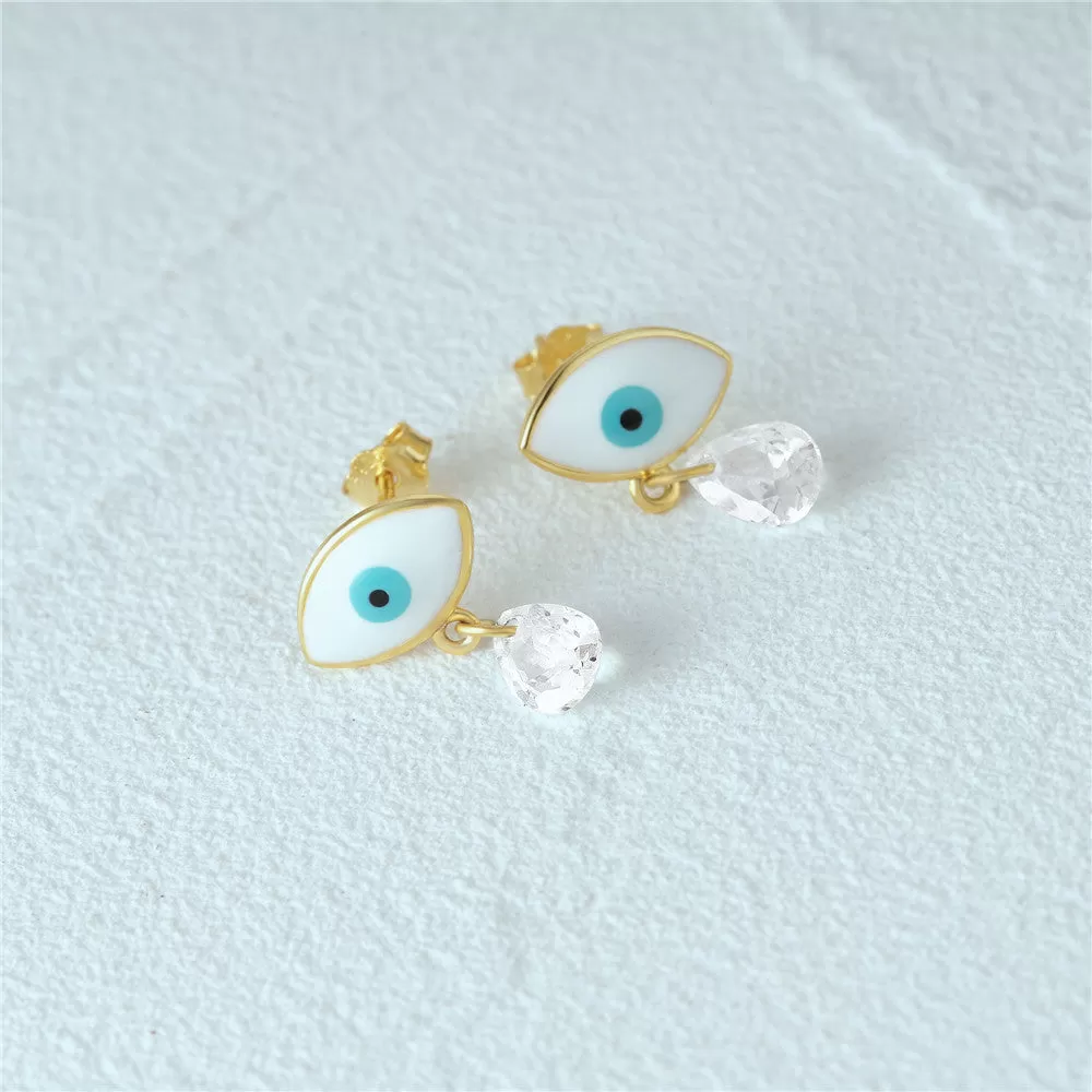 Sterling Silver Funny Eye Drop Earrings