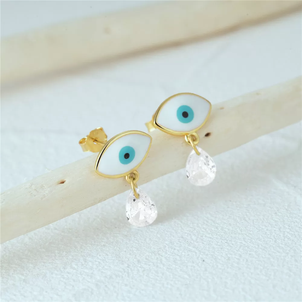 Sterling Silver Funny Eye Drop Earrings