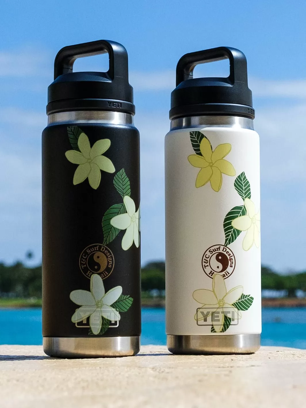 T&C Surf 26 oz Gardenia Rambler Yeti Bottle with Chug Cap