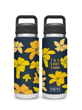 T&C Surf 26 oz Puakenikeni Rambler Yeti Bottle with Chug Cap