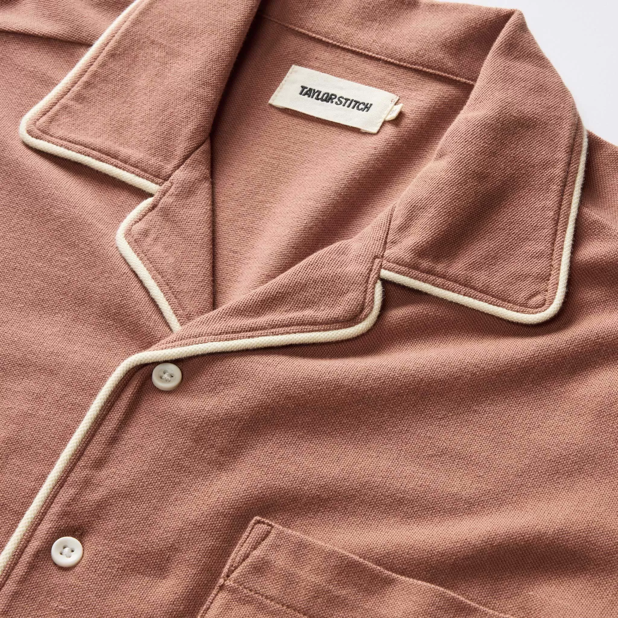 The Harwich Shirt in Faded Brick Tipped Pique