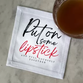 The Put on Some Lipstick Cocktail Napkin