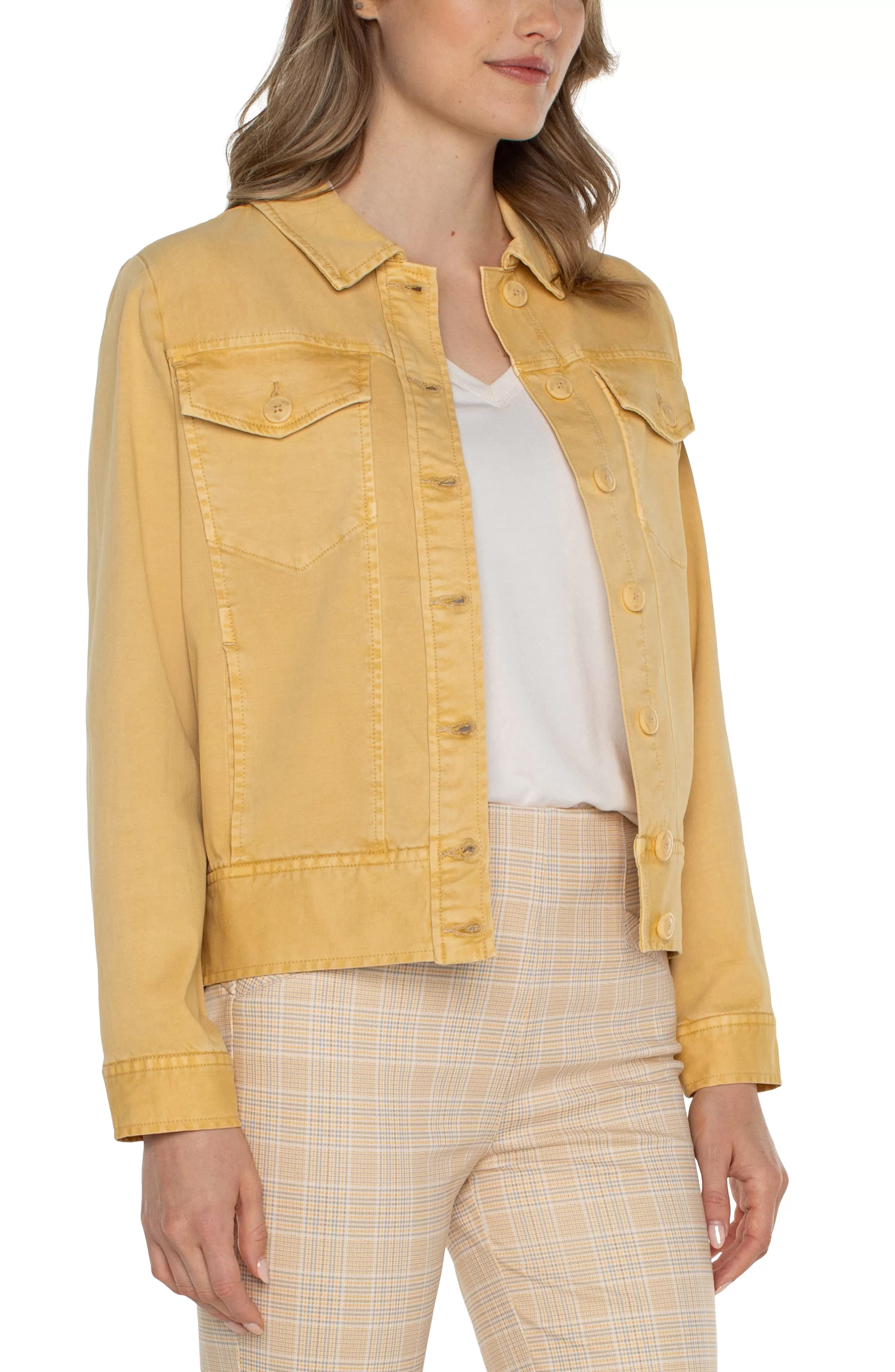 TRUCKER JACKET WITH ELASTIC WAISTBAND