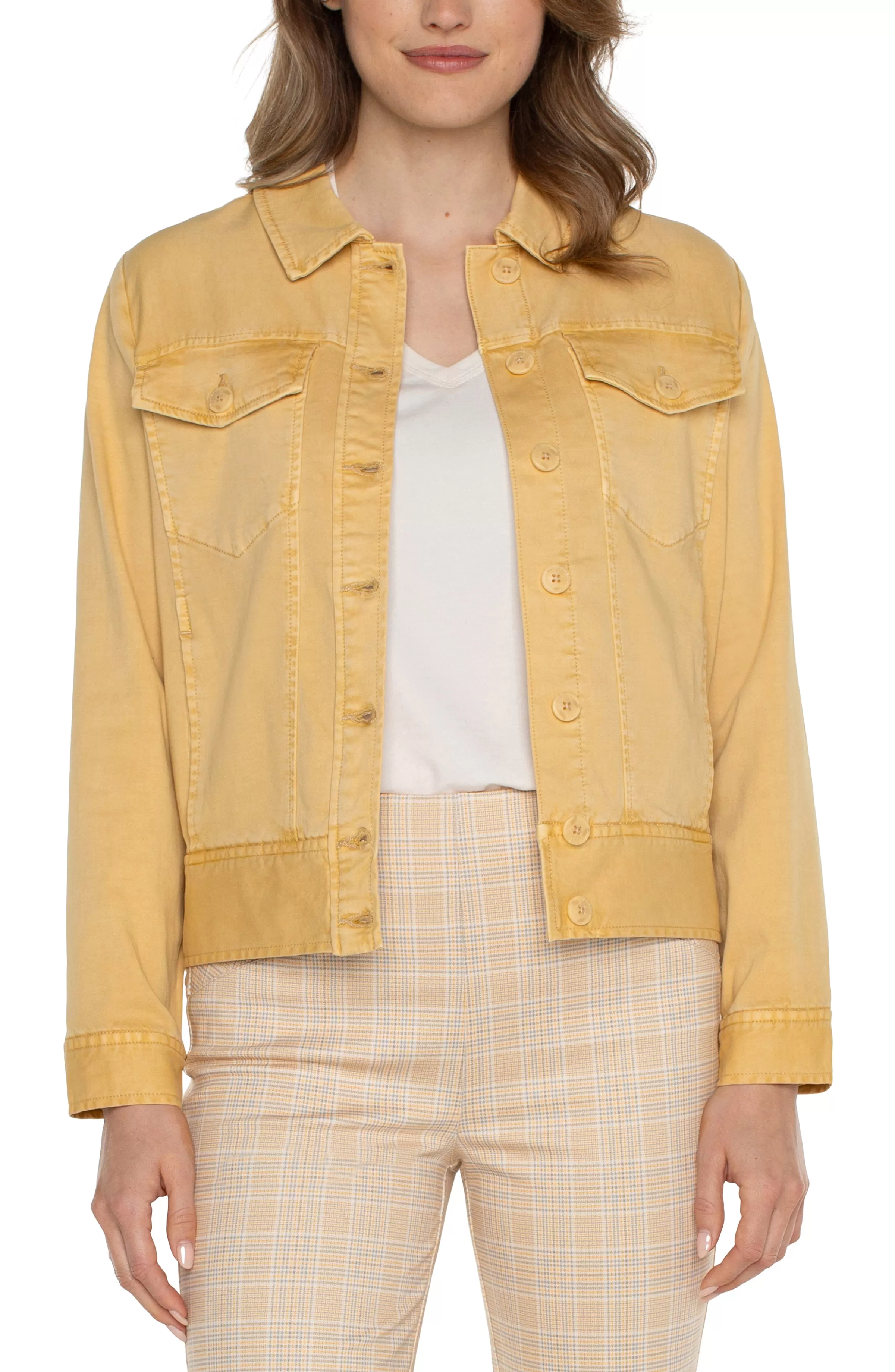 TRUCKER JACKET WITH ELASTIC WAISTBAND