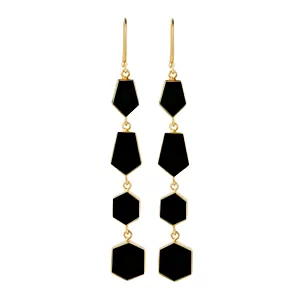 Vama | Zoe Earrings | Metal-Sterling Silver | Stone-Black Onyx | Finish-Matt