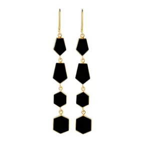 Vama | Zoe Earrings | Metal-Sterling Silver | Stone-Black Onyx | Finish-Matt