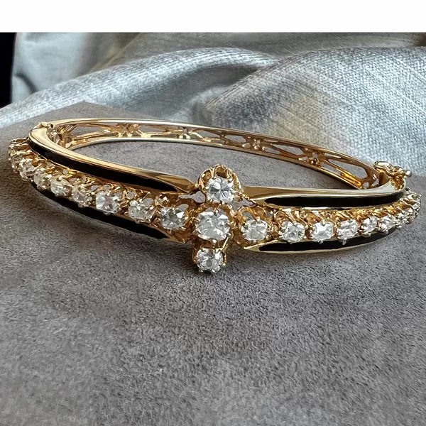 Vintage Diamond Enamel Bracelet