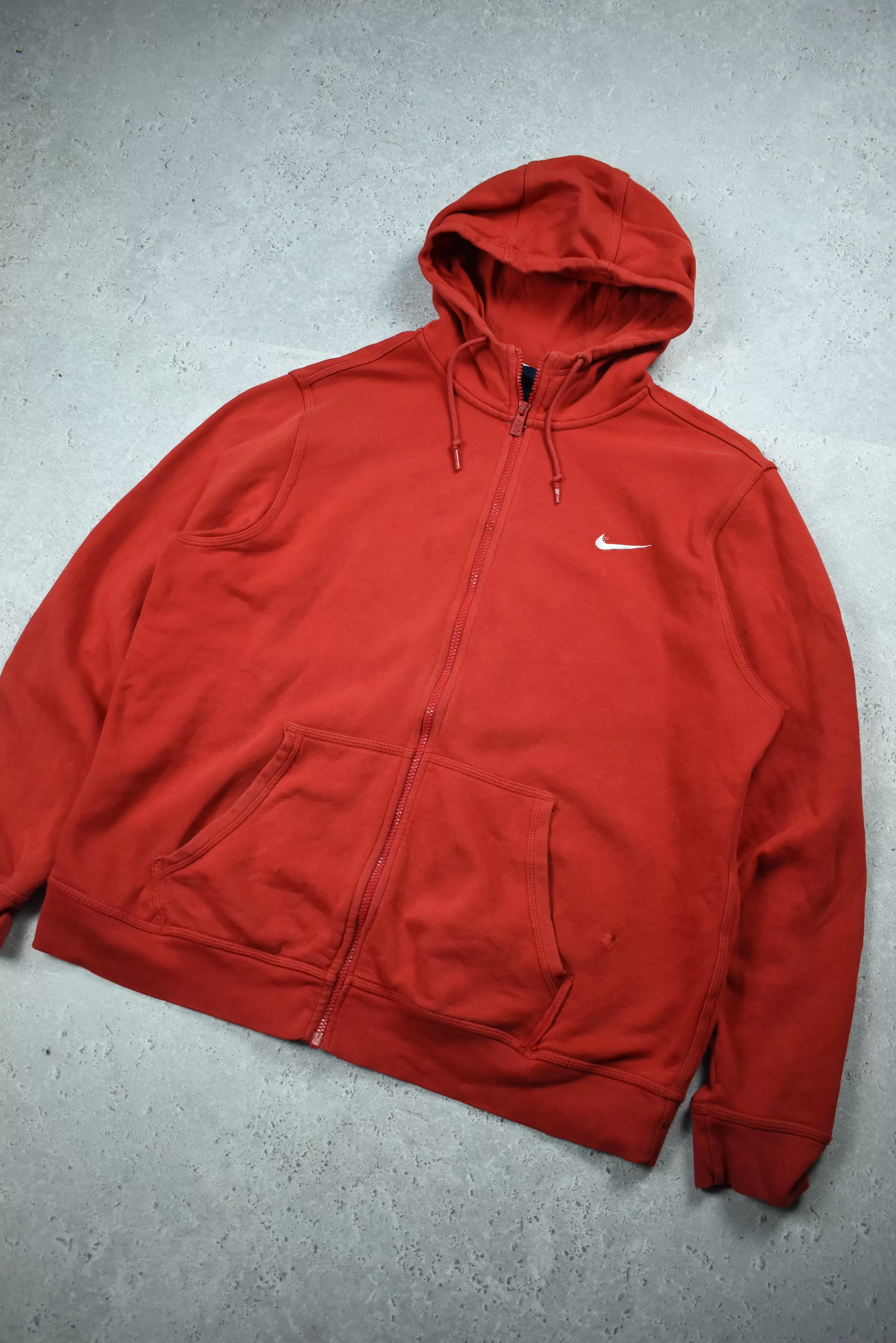 Vintage Nike Embroidered Swoosh Full Zip Hoodie XL