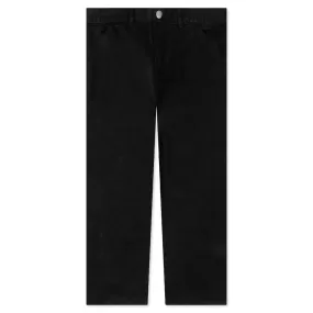 Washed Cotton Work Pant - Black