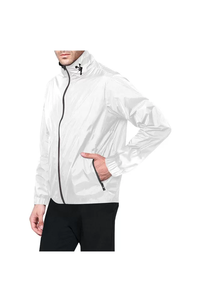 White Solid Windbreaker for Men (Model H23)