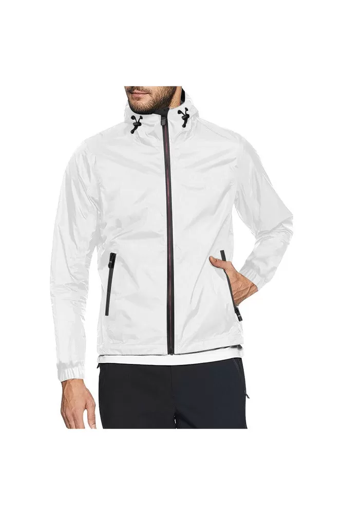 White Solid Windbreaker for Men (Model H23)