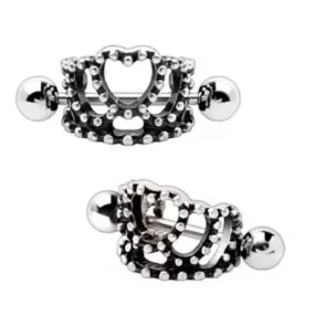 WILDKLASS 316L Stainless Steel Heart Crown Cartilage Cuff Earring