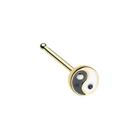 WILDKLASS Golden Enamel Yin Yang Nose Stud Ring