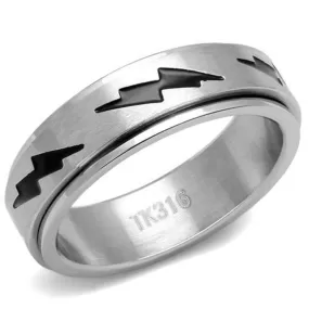 WildKlass Stainless Steel Ring High Polished Men Epoxy Jet