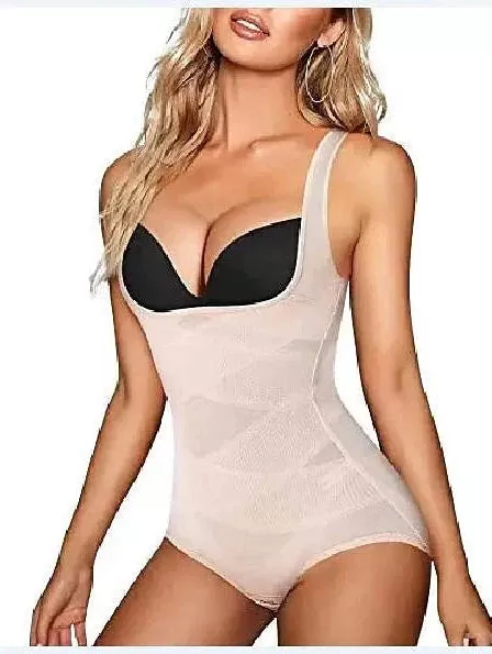 Women's Black Mesh Bodysuit with Flattering Elastic Waist